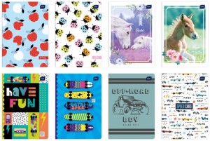 Zeszyt A5 16 kolorowa linia UV mix wzorów 20 szt