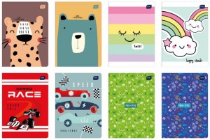 Zeszyt A5 16 kolorowa kratka UV mix wzorów 20 szt