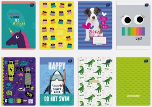 Zeszyt A5 16 gładki UV mix wzorów 10 szt