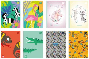 Zeszyt A5 32 kolorowa kratka UV mix wzorów 10 szt