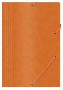 Teczka z gumką OFFICE PRODUCTS, preszpan, A4, 390gsm, 3-skrz., pomarańczowa