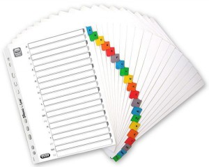 PRZEKŁADKI KARTON A4 MYLAR KOL.IND. ALFAB. A-Z 1kp