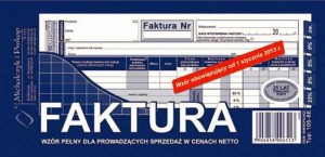 Faktura wzór pełny dla prowadzących sprzedaż w cenach netto