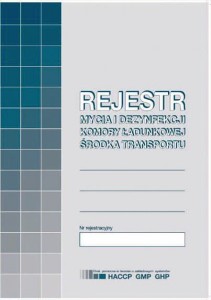 Rejestr mycia i dezynfekcji komory ładunkowej środka transportu