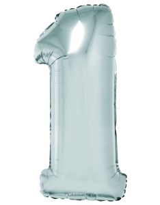 Balon foliowy "Cyfra 1", srebrna, 92 cm