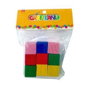 KOSTKI DREWNIANE KOLOROWE 2CM 9SZT