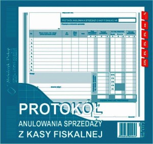 Protokół anulowania sprzedaży z kasy fiskalnej