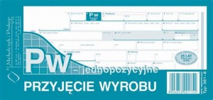 Przyjęcie wyrobu - jednopozycyjne