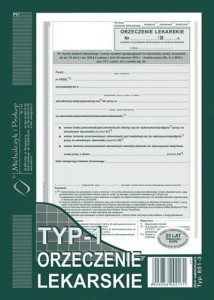 Zaświadczenie lekarskie TYP-1