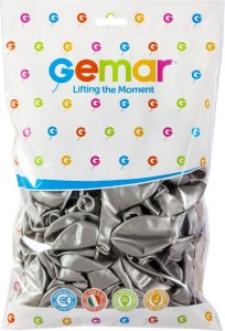 Balon GM90 metal 10" - "srebrny" / 100 szt.