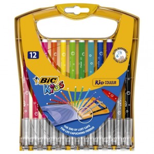 BIC Kids Kid Couleur Rainbow Flamastry Pudełko plastikowe 12 kolorów