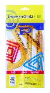 ZESTAW KREŚLARSKI PRATEL Z NADR. TRIBAL, Z LINIJKĄ 16cm ETUI