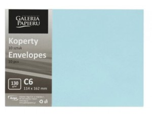 KOPERTA OZD.C6 130GR.GŁADKI NIEBIESKI SATYNOW./10/