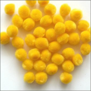 POMPONY DEKORACYJNE 10MM 72SZT. ŻÓŁTE