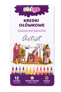KREDKI OŁÓWKOWE OKRĄGŁE SERIA ARTIS 12KOL.OP.MET.