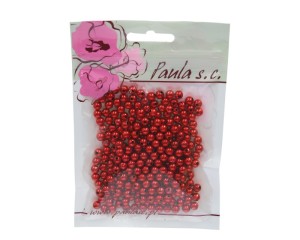 Korale 6mm czerwone met.