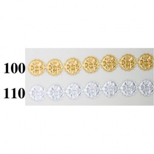 Aplikacje komunijne IHS śr. 2cm/50szt, srebrne