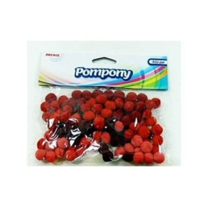 POMPONY POM10 CZERWONE 10MM