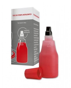 TUSZ DO STEMPLI METALOWYCH 25ML CZERWONY