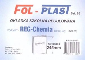 OKŁADKA SZKOLNA REGUL.CHEMIA NR 21 245MM /20/