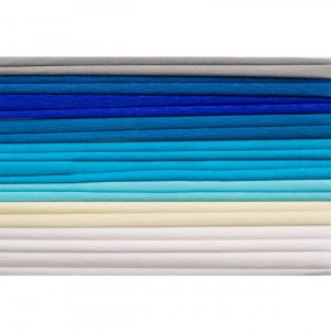 BIBUŁA MARSZCZONA 25X200CM /10/ MIX 8 KOL.NIEBIES.