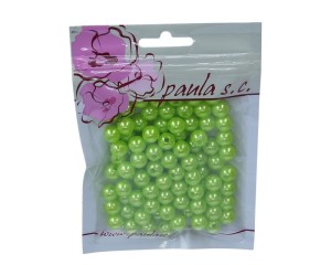 Korale 10mm ziel-oliwkowe perłowe