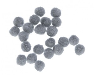 Pompony 2000 szt. szare 1 cm