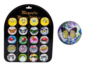 MAGNES DEKORACYJNY OKRĄGŁY 4CM MIX 3