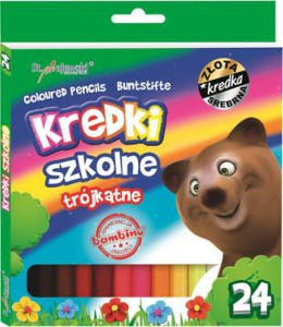 KREDKI 24 KOLORY 18cm TRÓJKĄTNE BAMBINO STD