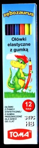 OŁÓWKI KOLOR.STIC Z GUMKĄ ŻYWICA SYNTETYCZNA /12/