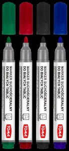KOMPLET MARKER DO TABLIC OKR. 4 KOLORY +GĄBKA