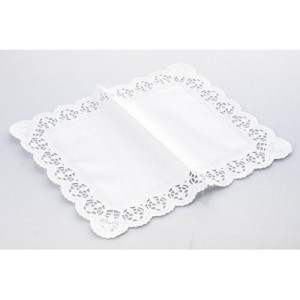 SERWETKI OZDOBNE KONFEK.BIAŁE 40X20CM PROST./6/