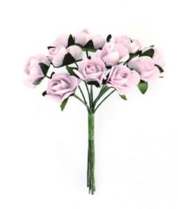 KWIATY PAPIEROWE BUKIECIK-RÓŻE RÓŻOWE /12/