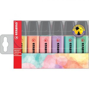 ZAKREŚLACZ BOSS PASTEL ETUI 6 SZT.
