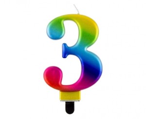 ŚWIECZKA B&C CYFERKA "3" GALAXY 8CM