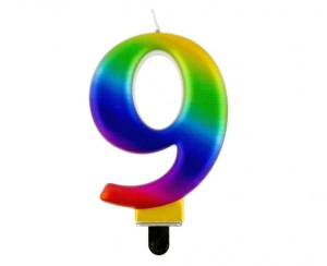 ŚWIECZKA B&C CYFERKA "9" GALAXY 8CM