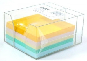 POJEMNIK PLASTIKOWY 85X85X50MM KARTKI KOLOROWE