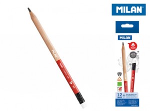 Ołówki MILAN trójkątne MAXI HB z gumką, op. 12 szt.