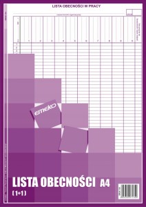 LISTA OBECNOŚCI A4 OFFSET 40K.EMEKO 134