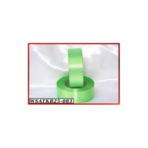 Wstążka satynowa w kropki 25mm/22mb seledynowa