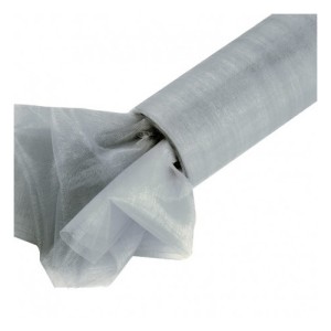 Organza nieobszywana miękka 16cm/9mb, srebrna