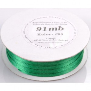 Wstążka satynowa 3mm/91mb zielona