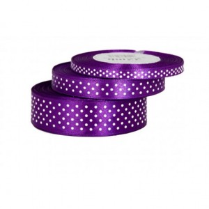 Wstążka satynowa w kropki 12mm/22mb fioletowa