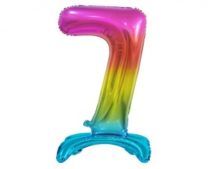 BALON FOLIOWY B&C "CYFRA STOJĄCA 7" TĘCZOWA 74CM