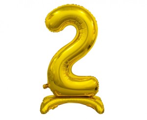 BALON FOLIOWY B&C "CYFRA STOJĄCA 2" ZŁOTA 74CM
