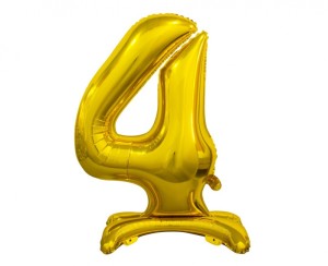 BALON FOLIOWY B&C "CYFRA STOJĄCA 4" ZŁOTA 74CM