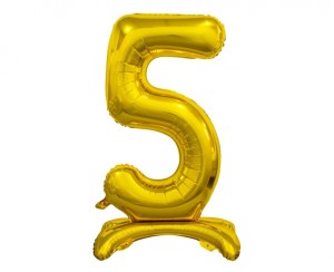 BALON FOLIOWY B&C "CYFRA STOJĄCA 5" ZŁOTA 74CM