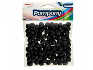 POMPONY CZARNE 10MM