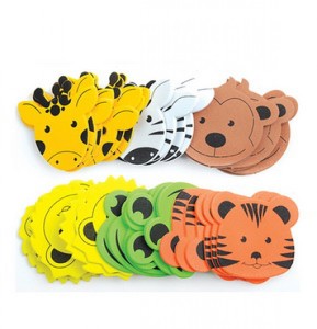 NAKLEJKI Z PIANKI GŁOWY ZWIERZĄT 38szt