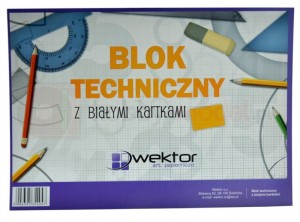 BLOK TECHNICZNY A4 BIAŁY